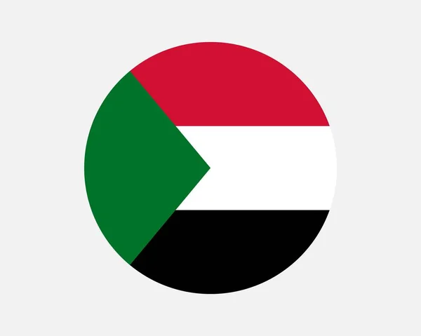 Sudan Country Flag Sudanese Circle National Flag Republic Sudan Circular — Stockvector