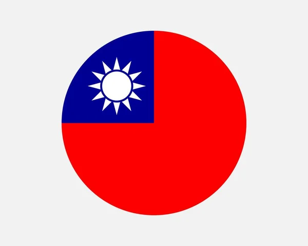 Taiwan Country Flag Taiwanese Circle National Flag Republic China Circular — Διανυσματικό Αρχείο