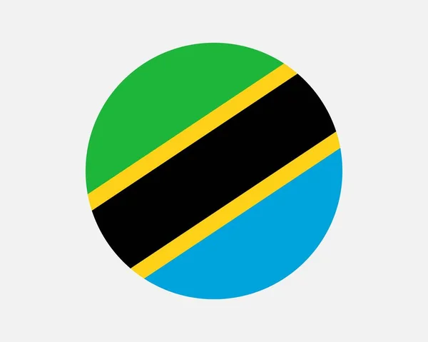 Bandera Tanzania Country Bandera Nacional Del Círculo Tanzania Banner Botón — Archivo Imágenes Vectoriales