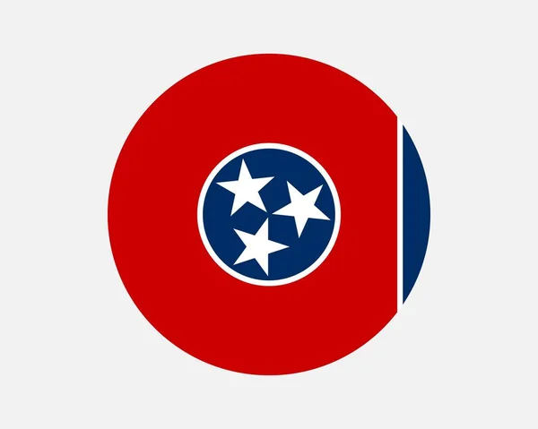 Tennessee Usa State Flag Circle Flag State Tennessee United States — Stock Vector