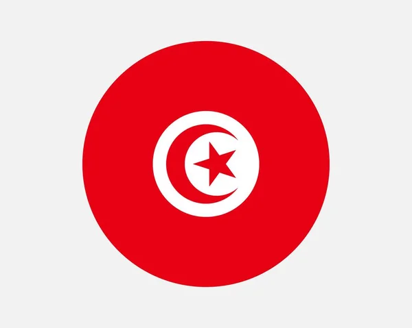チュニジア国内の国旗 チュニジア国旗 チュニジア共和国丸型ボタンバナー Epsベクトルイラスト — ストックベクタ