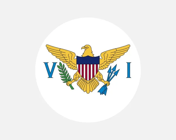 United States Virgin Islands Flag Usvi Circle Flag Unincorporated Organized — Vector de stock