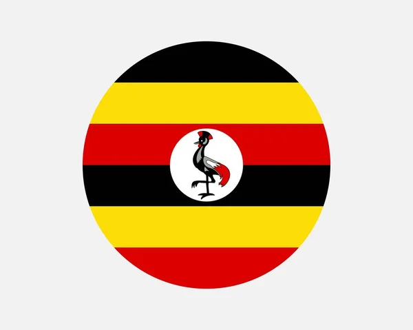 Bandera Uganda Country Bandera Nacional Del Círculo Uganda Banner Botón — Archivo Imágenes Vectoriales