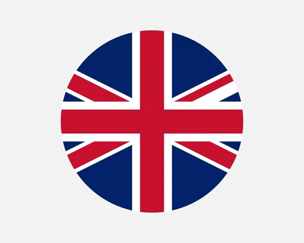 United Kingdom Round Country Flag. UK / British Circle National Flag. United Kingdom of Great Britain and Northern Ireland Circular Shape Button Banner. EPS Vector Illustration.
