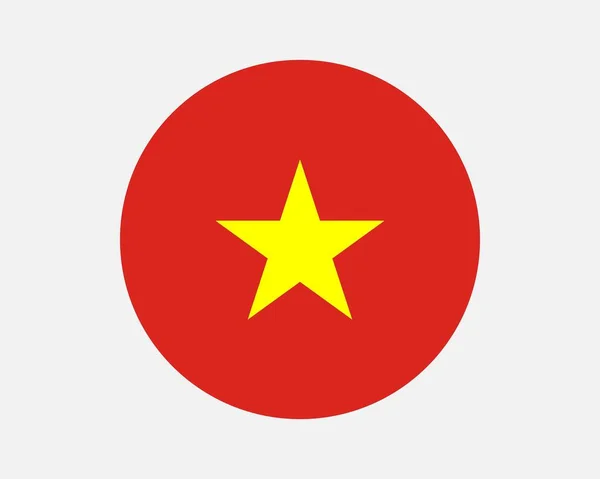 Bendera Negara Bundar Vietnam Bendera Nasional Lingkaran Vietnam Republik Sosialis - Stok Vektor
