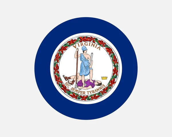 Virginia Usa State Flag Circle Flag State Virginia United States — стоковий вектор