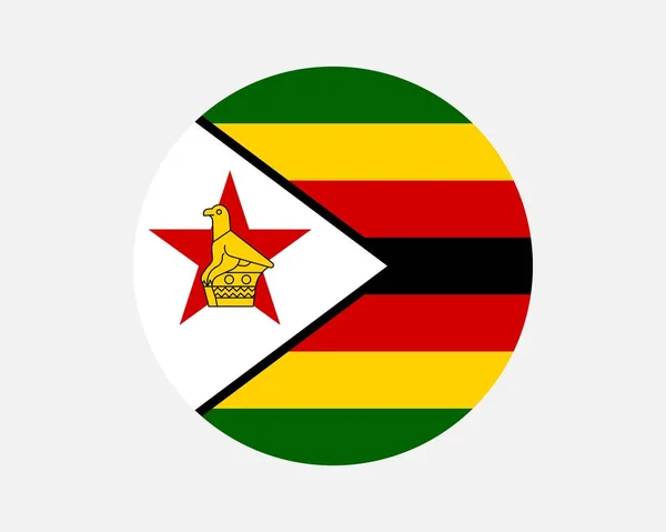 Bandera Zimbabwe Country Bandera Nacional Zimbabwe Zimbo Circle Banner Botón — Archivo Imágenes Vectoriales