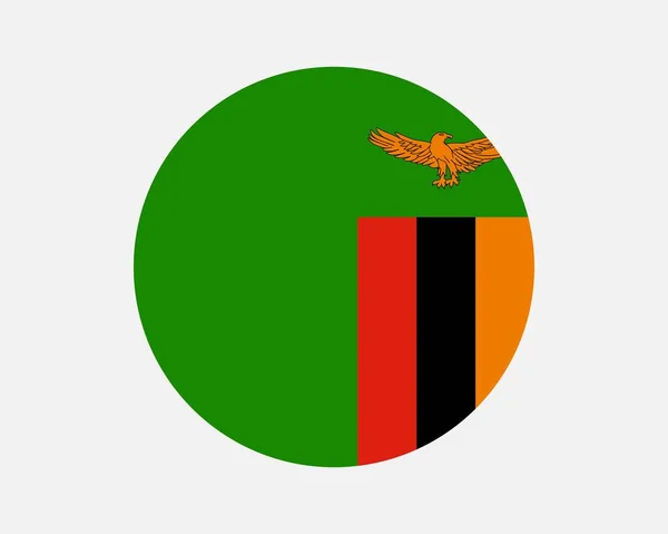 Zambia Country Flag Zambian Circle National Flag Republic Zambia Circular — Stok Vektör