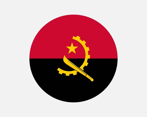 Angola Country Flag Circular Angolan National Flag Republic Angola Circle — Wektor stockowy