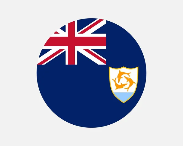 Anguilla Flag Anguilla Circle Flag British Overseas Territory Circular Shape — Stok Vektör