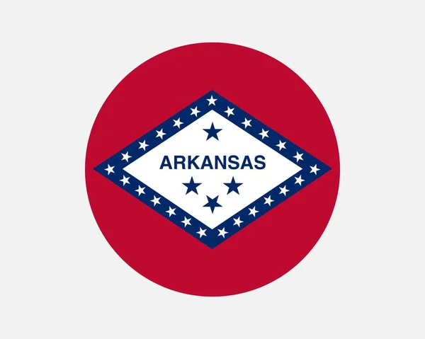Arkansas Usa State Flag Circle Flag State Arkansas United States — 스톡 벡터