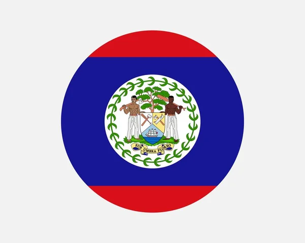 Belize Country Flag Circular Belizean National Flag Belize Circle Shape — Vettoriale Stock