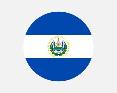 El Salvador Round Country Flag. Circular Salvadoran National Flag. Republic of El Salvador Circle Shape Button Banner. EPS Vector Illustration.
