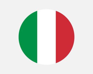 Italy Round Country Flag. Italian Circle National Flag. Italian Republic Circular Shape Button Banner. EPS Vector Illustration.