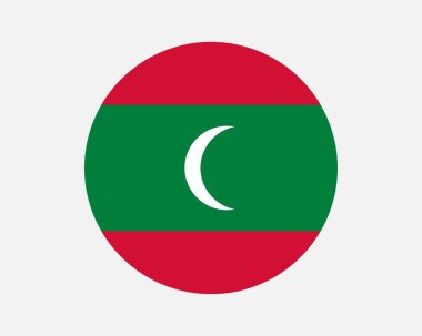 Maldives Round Country Flag. Maldivian Circle National Flag. Republic of Maldives Circular Shape Button Banner. EPS Vector Illustration.