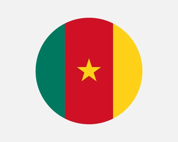 Cameroon Country Flag Circular Cameroonian National Flag Republic Cameroon Circle — Vettoriale Stock