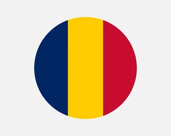 Chad Country Flag Circular Chadian National Flag Republic Chad Circle — стоковий вектор