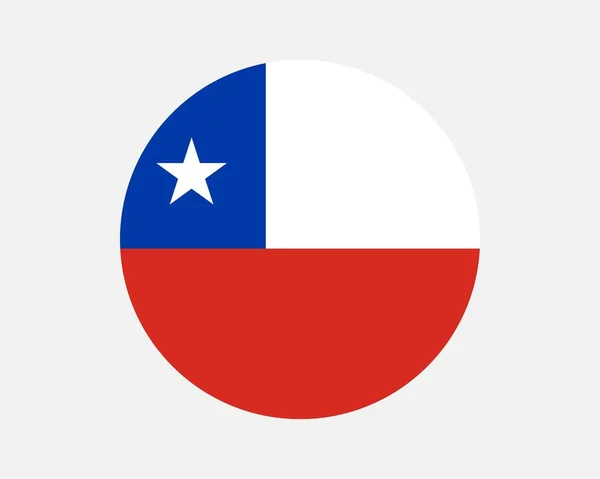 Chile Country Flag Circular Chilean National Flag Republic Chile Circle — Wektor stockowy