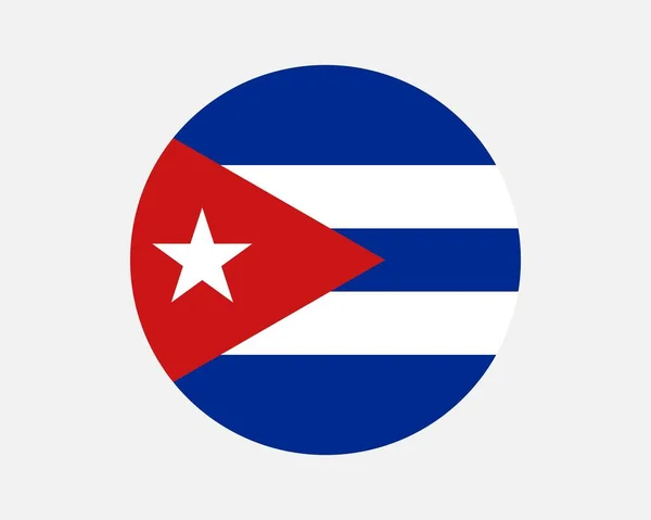 Bandera Cuba Bandera Nacional Cubana Circular Banner Botón Forma Círculo — Archivo Imágenes Vectoriales