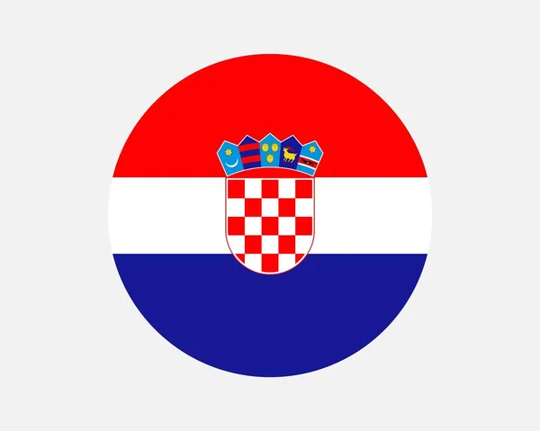 Croatia Country Flag Circular Croatian National Flag Republic Croatia Circle — Stock Vector