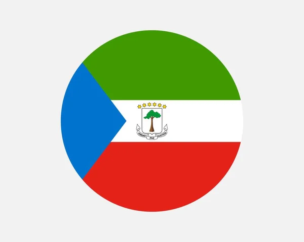 Equatorial Guinea Country Flag Circular Equatoguinean National Flag Equatorial Guinea — Stock Vector