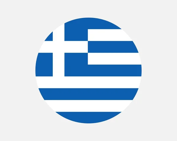 Greece Country Flag Greek Circle National Flag Hellenic Republic Circular — стоковий вектор