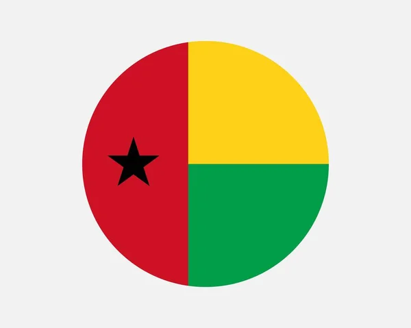 Guinea Bissau Country Flag Bissau Guinean Circle National Flag Republic — Vettoriale Stock