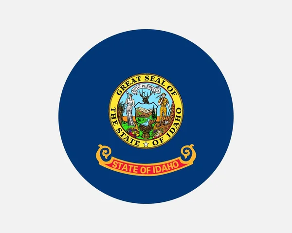 Idaho Usa State Flag Circle Flag State Idaho United States — Stockový vektor