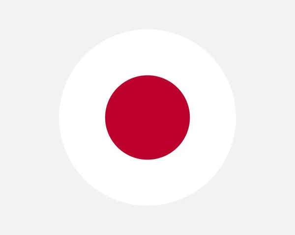 Ιαπωνική Σημαία Ιαπωνική Εθνική Σημαία Nippon Nihon Κυκλικό Σχήμα Κουμπί — Διανυσματικό Αρχείο