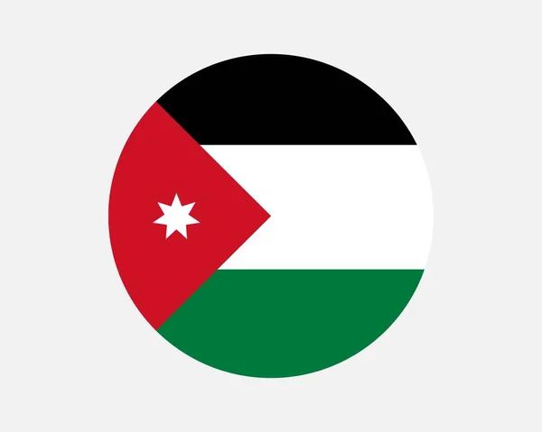 Jordan Country Flag Jordanian Circle National Flag Hashemite Kingdom Jordan — Stock Vector