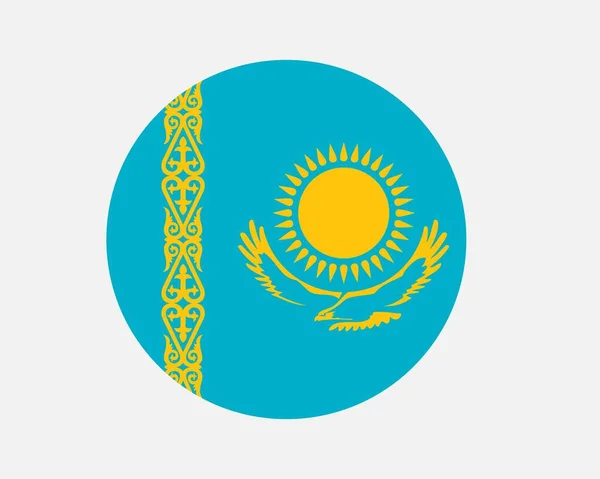 Kazakhstan Country Flag Kazakhstani Circle National Flag Republic Kazakhstan Circular — Stockový vektor