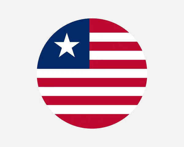 Liberia Country Flag Liberian Circle National Flag Republic Liberia Circular — стоковий вектор