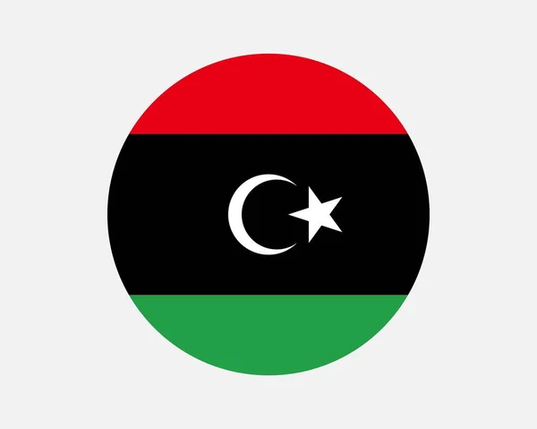 Libya Country Flag Libyan Circle National Flag State Libya Circular — Stock Vector