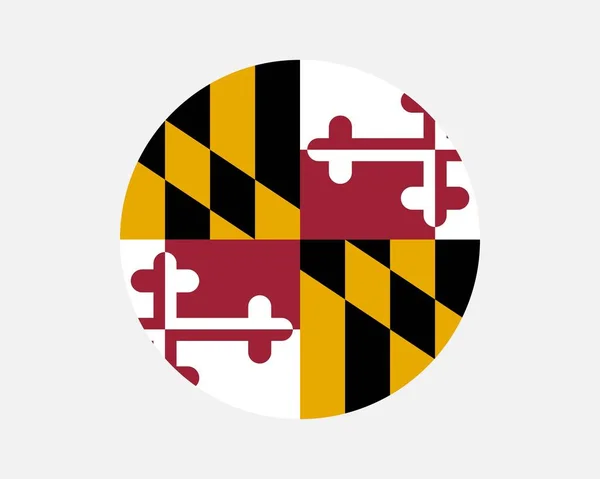 Maryland Usa State Flag Circle Flag State Maryland United States — Stockvector
