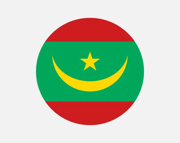 Mauritania Country Flag Mauritanian Circle National Flag Islamic Republic Mauritania — Stockvektor