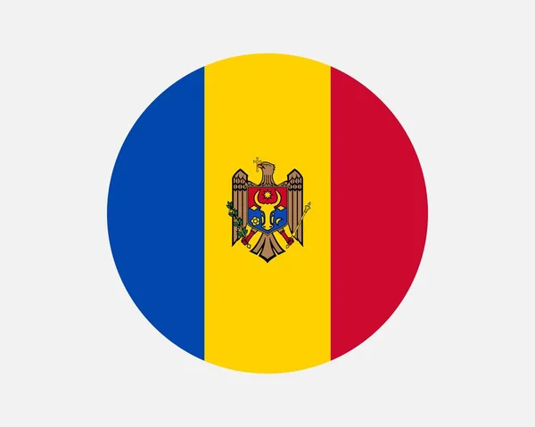 Moldova Country Flag Moldovan Circle National Flag Republic Moldova Circular — стоковий вектор