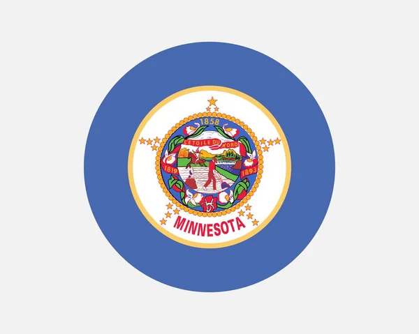 Minnesota Usa State Flag Circle Flag State Minnesota United States — Stockový vektor