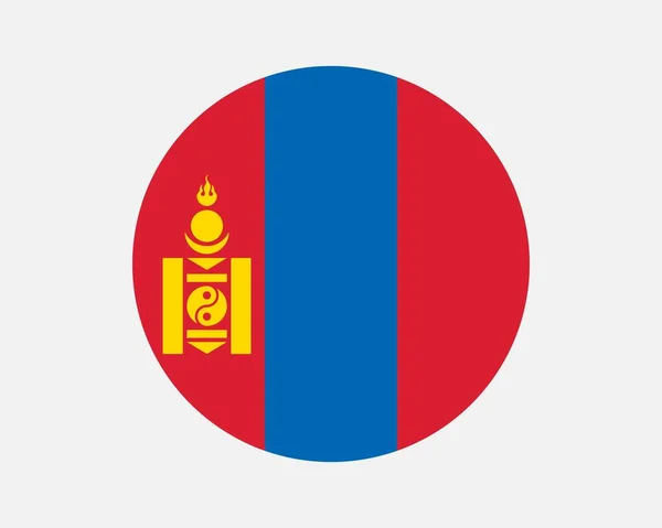 Mongolia Country Flag Mongolian Circle National Flag Mongolia Circular Shape — Vetor de Stock