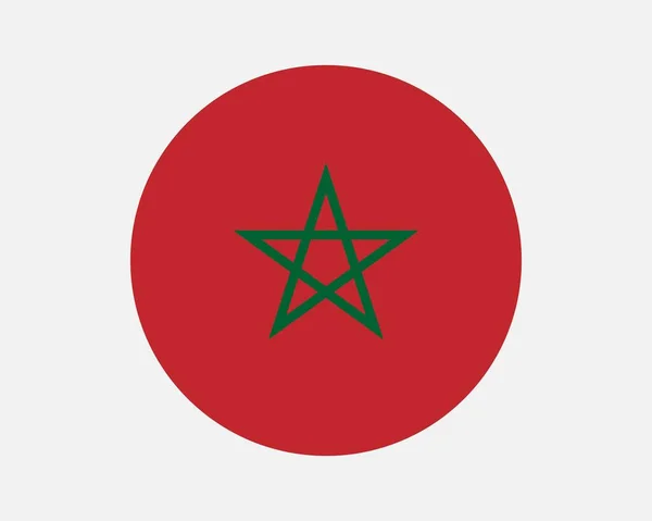 Morocco Country Flag Moroccan Circle National Flag Kingdom Morocco Circular — Archivo Imágenes Vectoriales