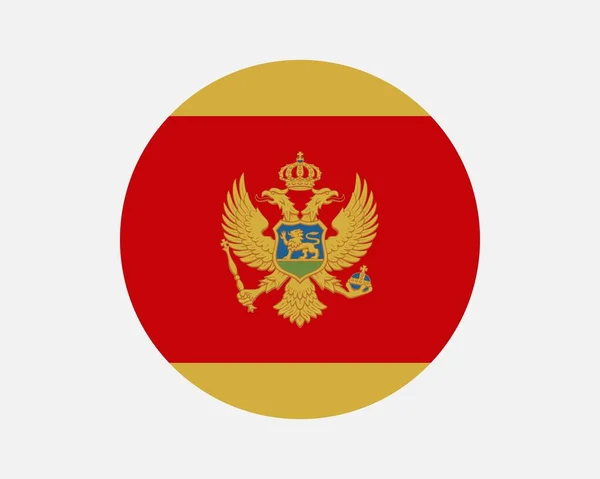 Montenegro Country Flag Montenegrin Circle National Flag Montenegro Circular Shape — Image vectorielle