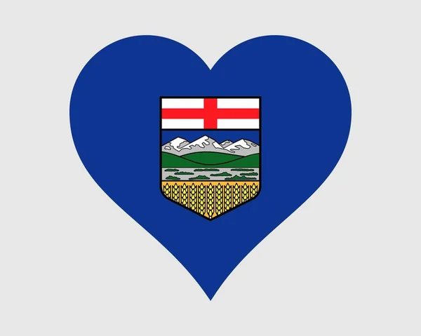 Alberta Canada Heart Flag Canadian Love Shape Province Bandeira Inglês — Vetor de Stock