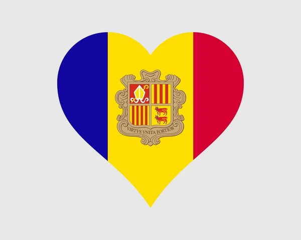 Andorra Hjärtflagga Andorran Love Shape Land Nationell Flagga Furstendömet Andorra — Stock vektor