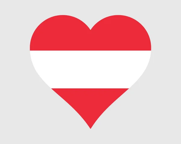 Österreich Fahne Austrian Love Shape Country Nation Nationalflagge Republik Österreich — Stockvektor