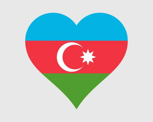 Azerbaycan Kalp Bayrağı Azerbaycan Azeri Aşk Şekli Ülke Bayrağı Azerbaycan — Stok Vektör