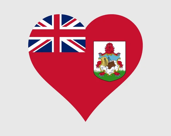 Bermudzka Flaga Serca Somers Isles Kochają Kształt Flagi Ikona Sztandaru — Wektor stockowy