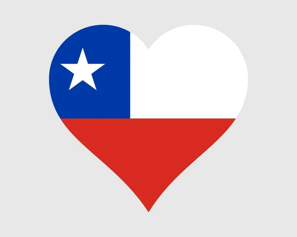 Bandeira Coração Chile Chileno Love Shape País Nação Bandeira Nacional — Vetor de Stock