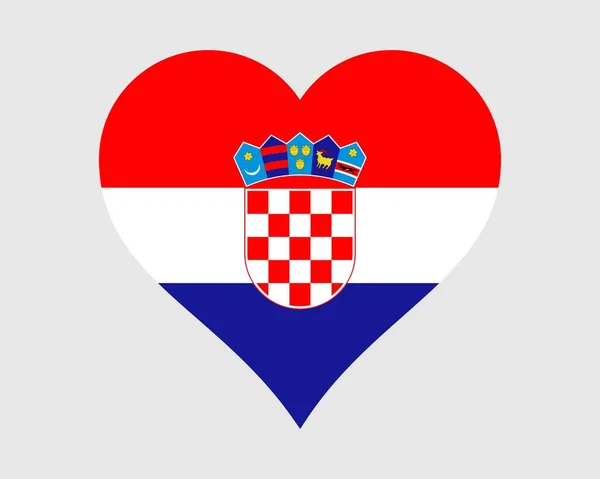 Horvátország Szív Zászló Horvát Szerelem Alakja Ország Nemzetség Nemzeti Zászló — Stock Vector