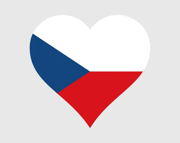Czech Republic Heart Flag Czech Love Shape Country Nation National — Stock Vector