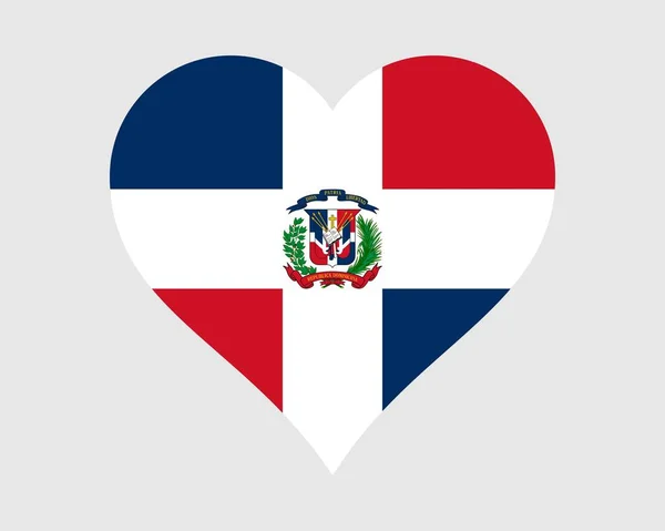 ドミニカ共和国ハートフラッグ ドミニカの愛の形国国旗 Quisqueyanバナーアイコン記号 Epsベクトルイラスト — ストックベクタ
