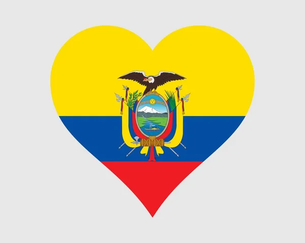 Ecuador Herz Flagge Ecuadorianische Liebe Shape Country Nation National Flagge — Stockvektor